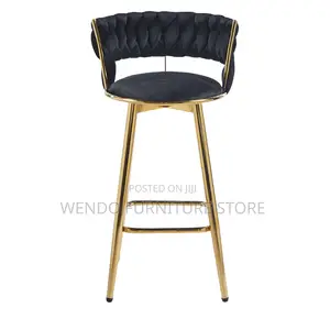 Barstools; Leather Home Office Brown Golden Barstools