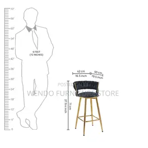 Barstools; Leather Home Office Brown Golden Barstools
