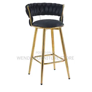Barstools; Leather Home Office Brown Golden Barstools