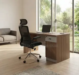 Office Desk; 1400mm Brown Top Home Office Executive Study Desk