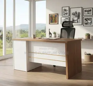 Office Desk; 1400mm Brown Top Home Office Executive Study Desk