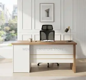 Office Desk; 1400mm Brown Top Home Office Executive Study Desk