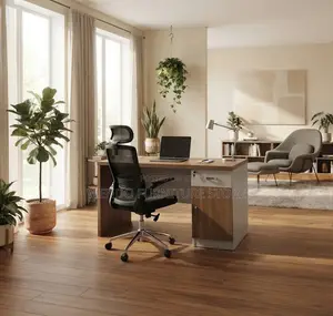 Office Desk; 1400mm Brown Top Home Office Executive Study Desk