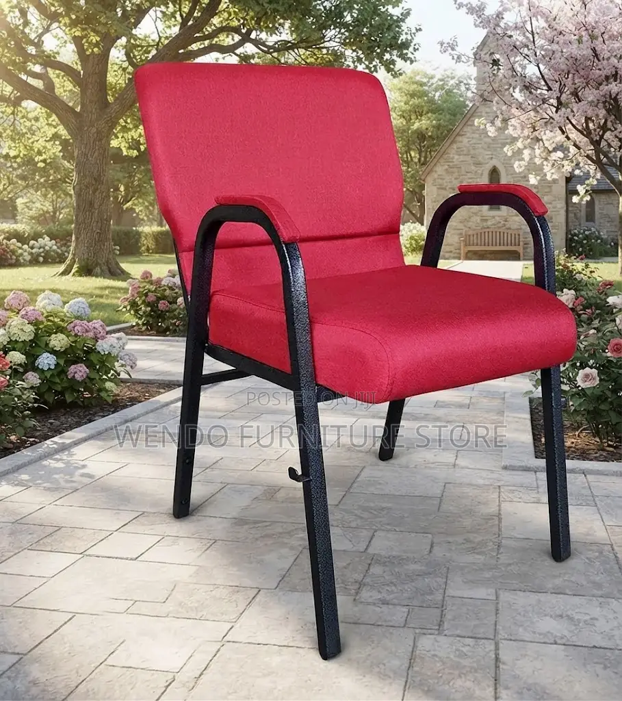 Office Chairs; Red Armed Office Church Conferences Chairs