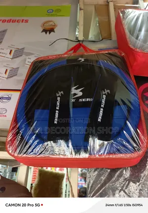 Black_blue Sport Series Seat Cover With Ribbed Center Panel
