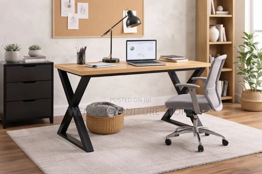 Office Desk; 140cm Long Wooden Home Office Computer Table