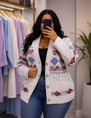 Button-Up Closures Cozy Patterned Knit Cardigan