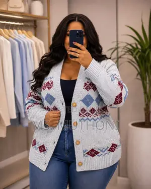 Button-Up Closures Cozy Patterned Knit Cardigan