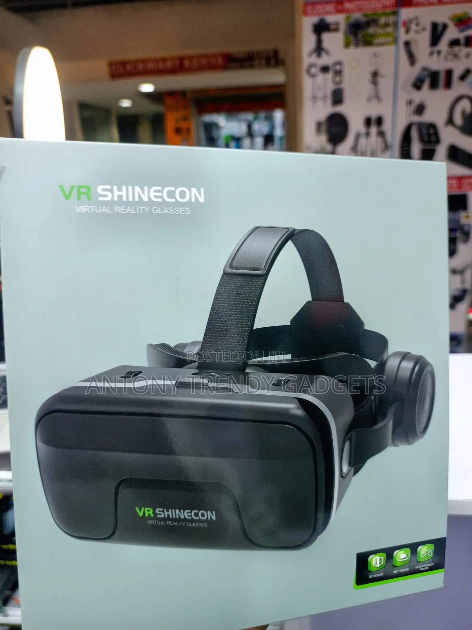Shinecon VR Glasses Adjustable Head Strap for Android iOS Smartphones