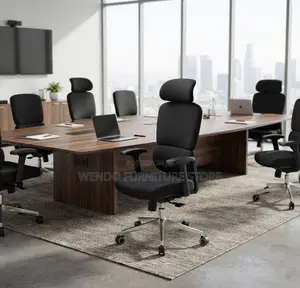 Office Chair; Swivel Black Leather Office Work Seat