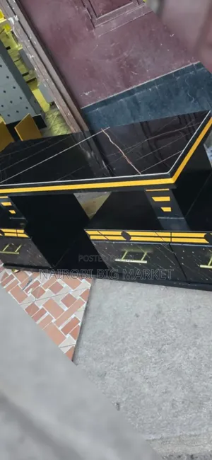 Executive Black Marble Coating TV Stand