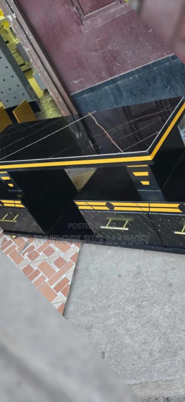 Executive Black Marble Coating TV Stand