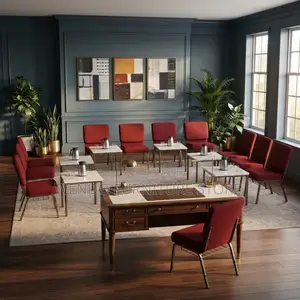 Office Chairs; Red Mid Backrest Conference Church Office Chairs