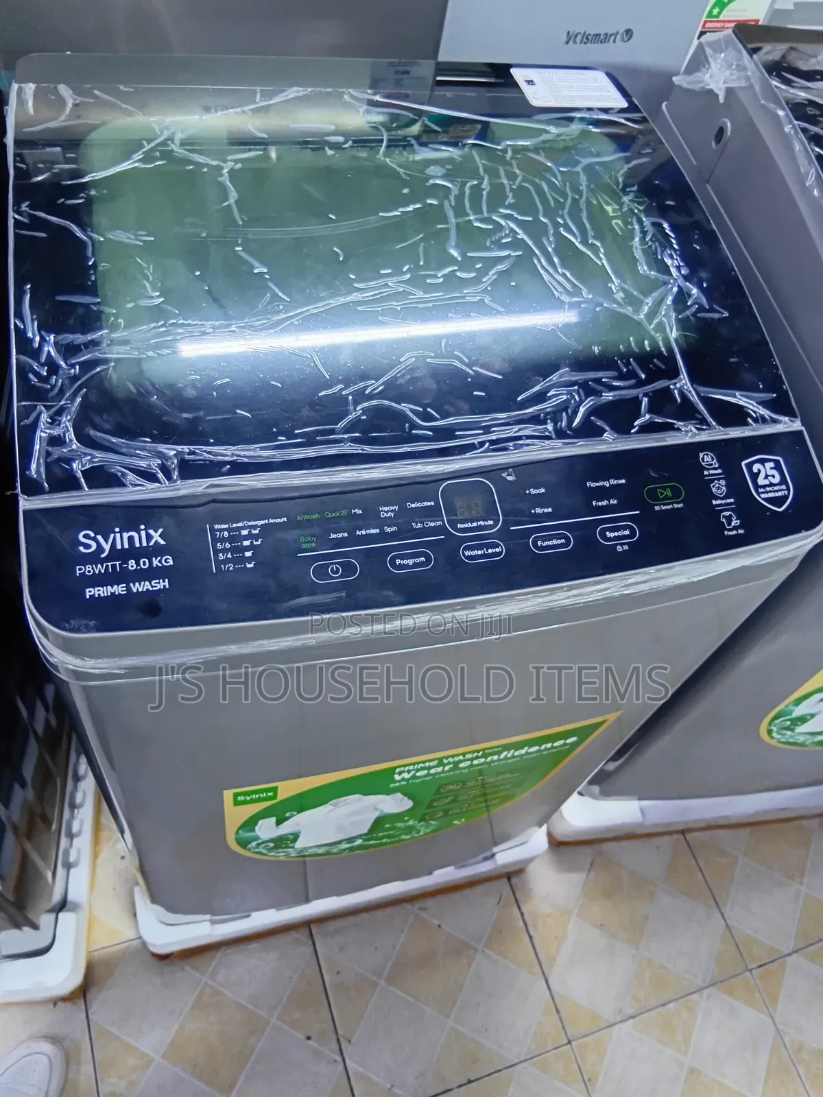 Syinix 8kg Full Automatic Top Loader Washing Machine