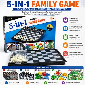 5 in 1 Board Game – Family Strategy & Classic Games Set
