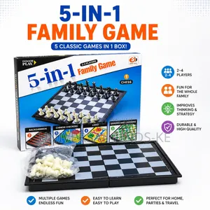 5 in 1 Board Game – Family Strategy & Classic Games Set