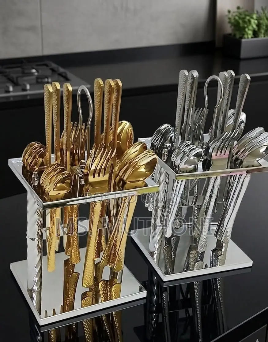 24- To 25-Piece Flatware Set With an Organizing Stand