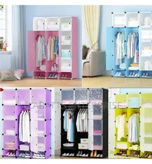 Portable 3-Column Plastic Wardrobe
