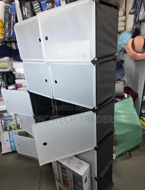 2-Column Portable Plastic Wardrobe for Clothes & Storage