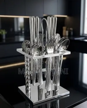 Sophisticated, High-Mirror Polish Textured Cutlery Set