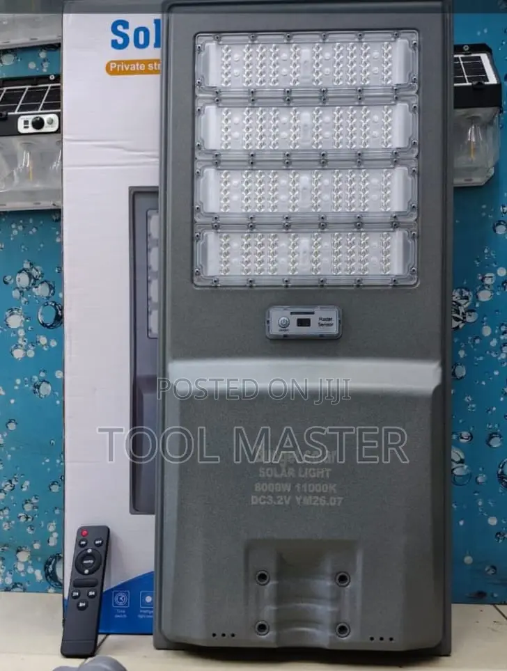 Budget Solar Street Light 8000w/48,000mAh Dusk to Dawn Street Light