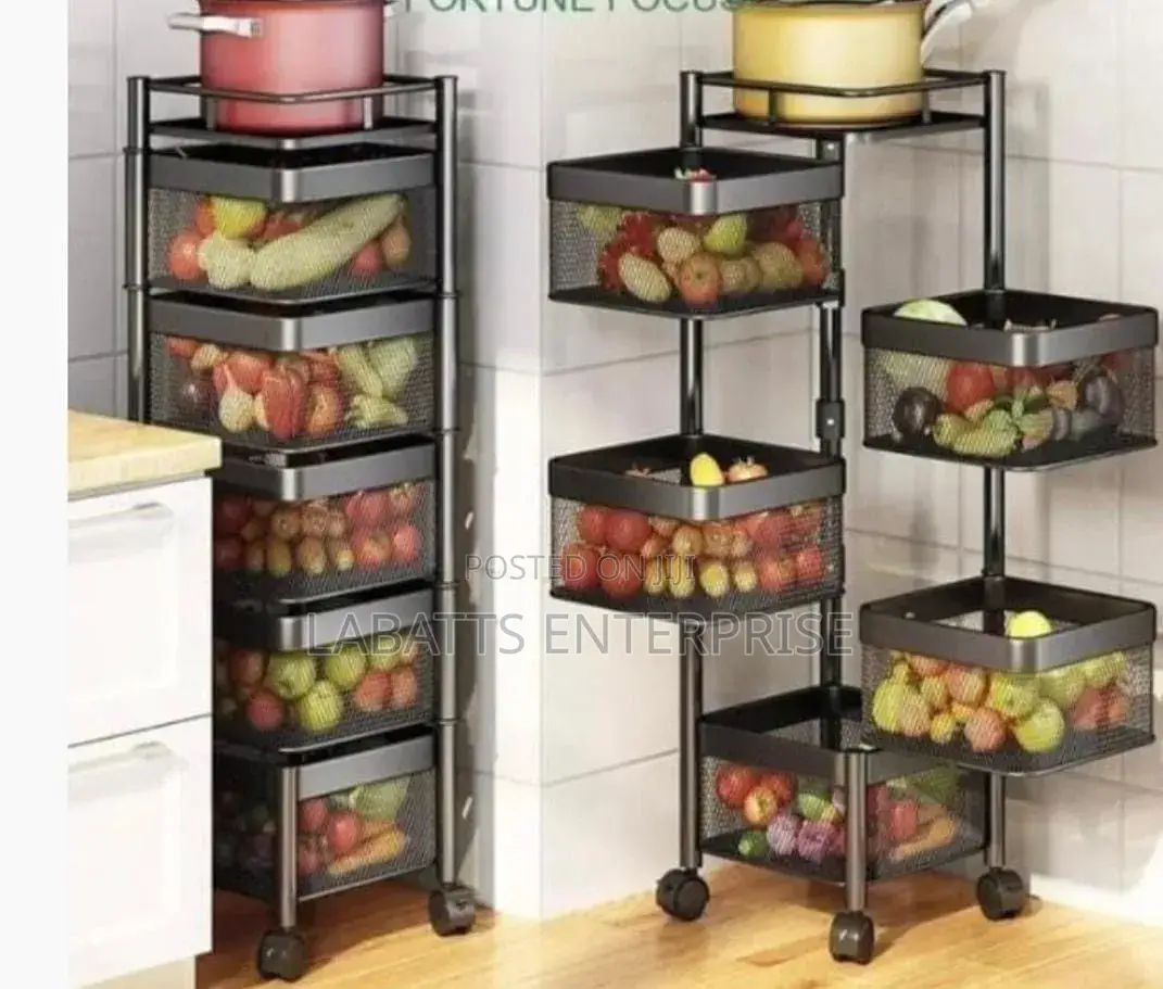 High-Quality Square Fruit Rack With Wheels