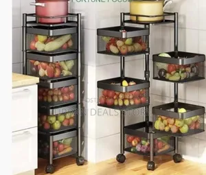 High-Quality Square Fruit Rack With Wheels