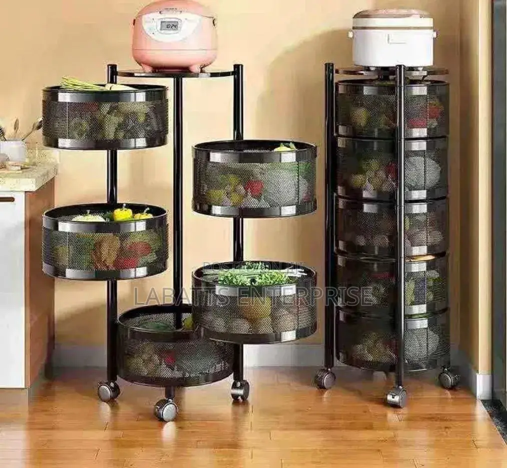 High-Quality Round Fruit Rack With Wheels