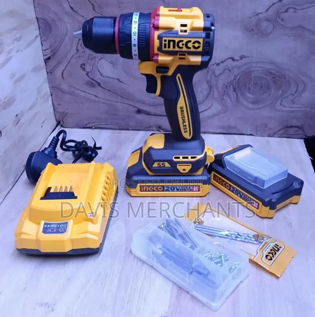 Ingco Brushless Cordless Drill 20 V, 2.0ah