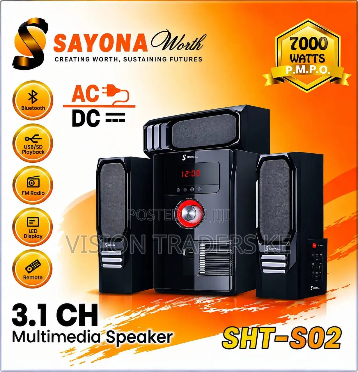 Sayona SHT S-02 3.1Ch Home Threatre System Woofer 7000 Watts