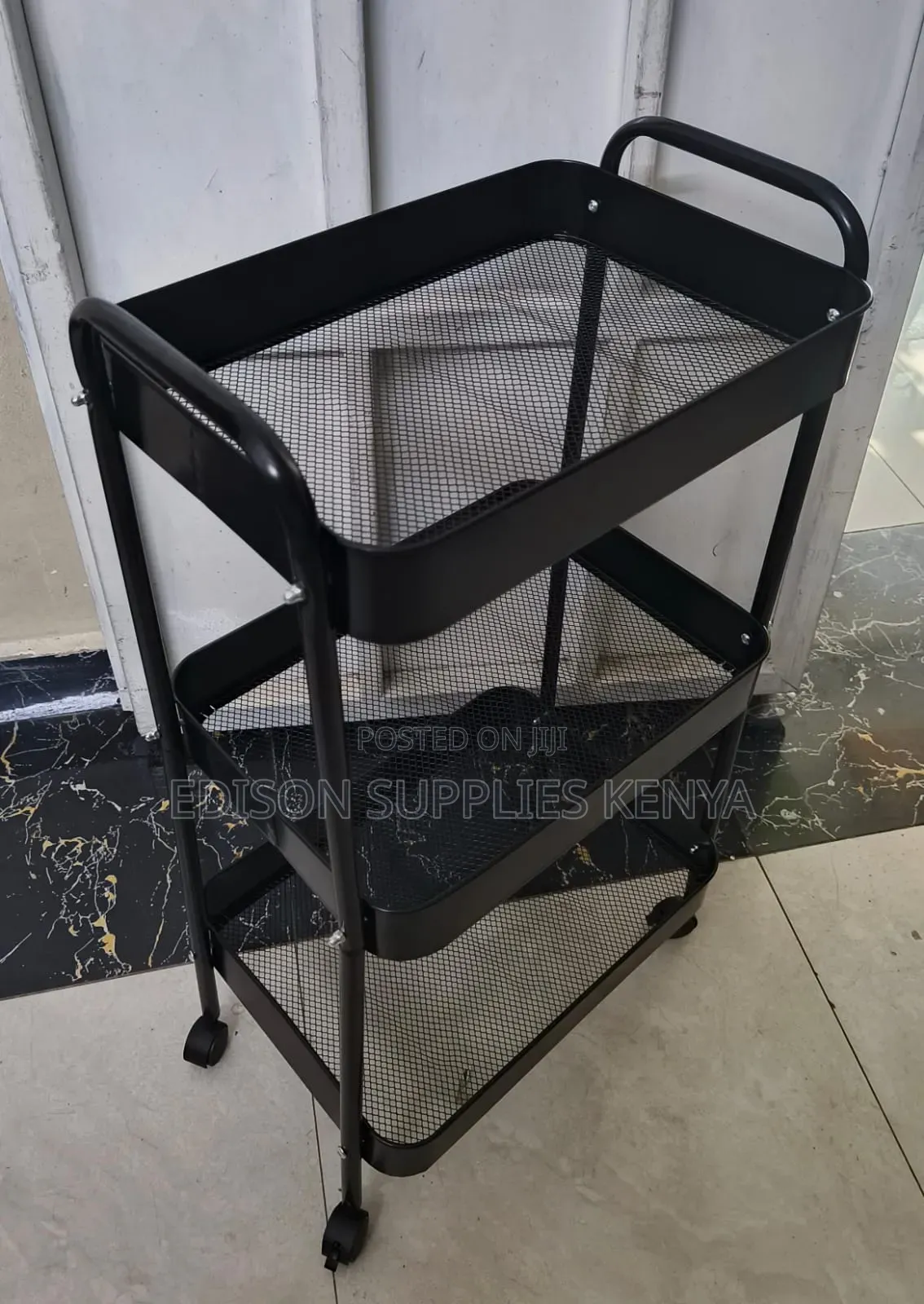 Trolley Shelf 3 Tier Trolley Mesh Shelves With Wheels