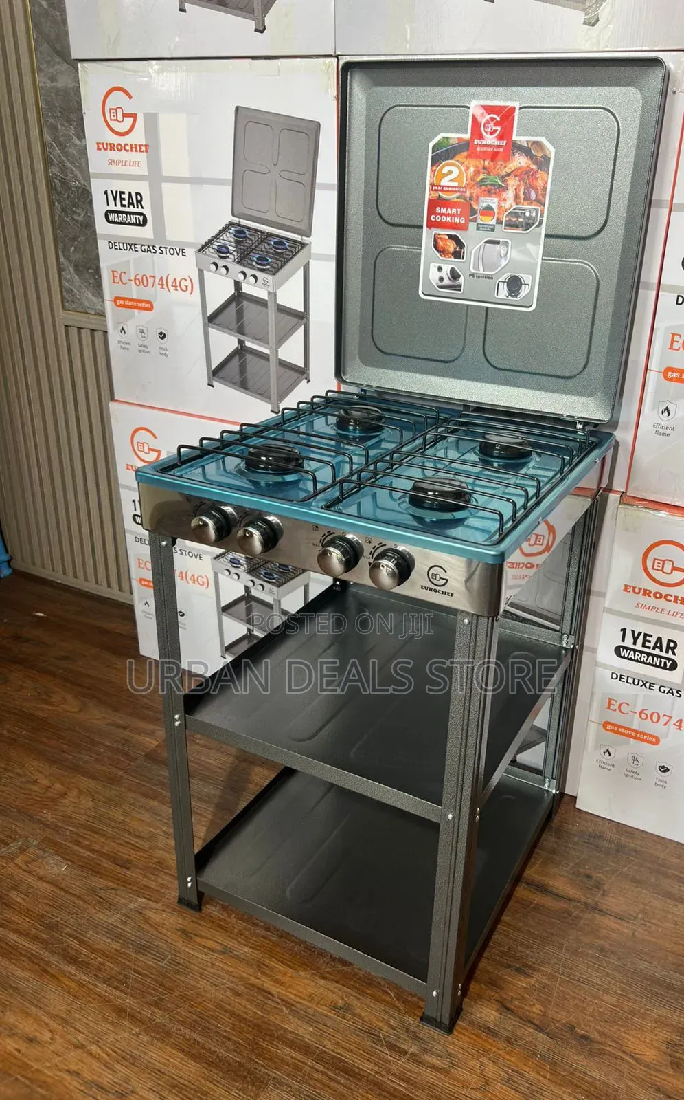 Eurochef Full Gas Standing Cooker With Shelves