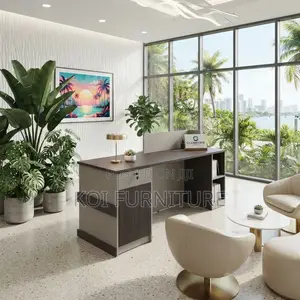 Reception Desk; 1800MM Brown Front Office Drawer Reception Desk