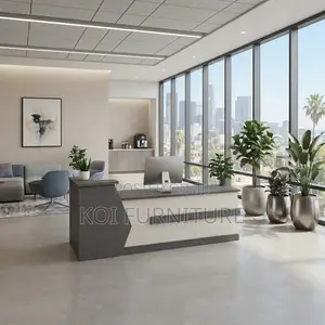 Reception Desk; 1800MM Brown Front Office Drawer Reception Desk