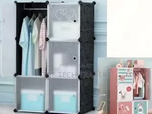 Portable 2- Column by 3 Plastic  Wardrobes