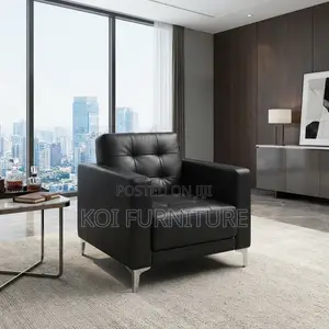Office Sofa; Single Seater Black Office Meeting Staff Sofa