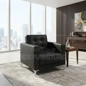 Office Sofa; Single Seater Black Office Meeting Staff Sofa