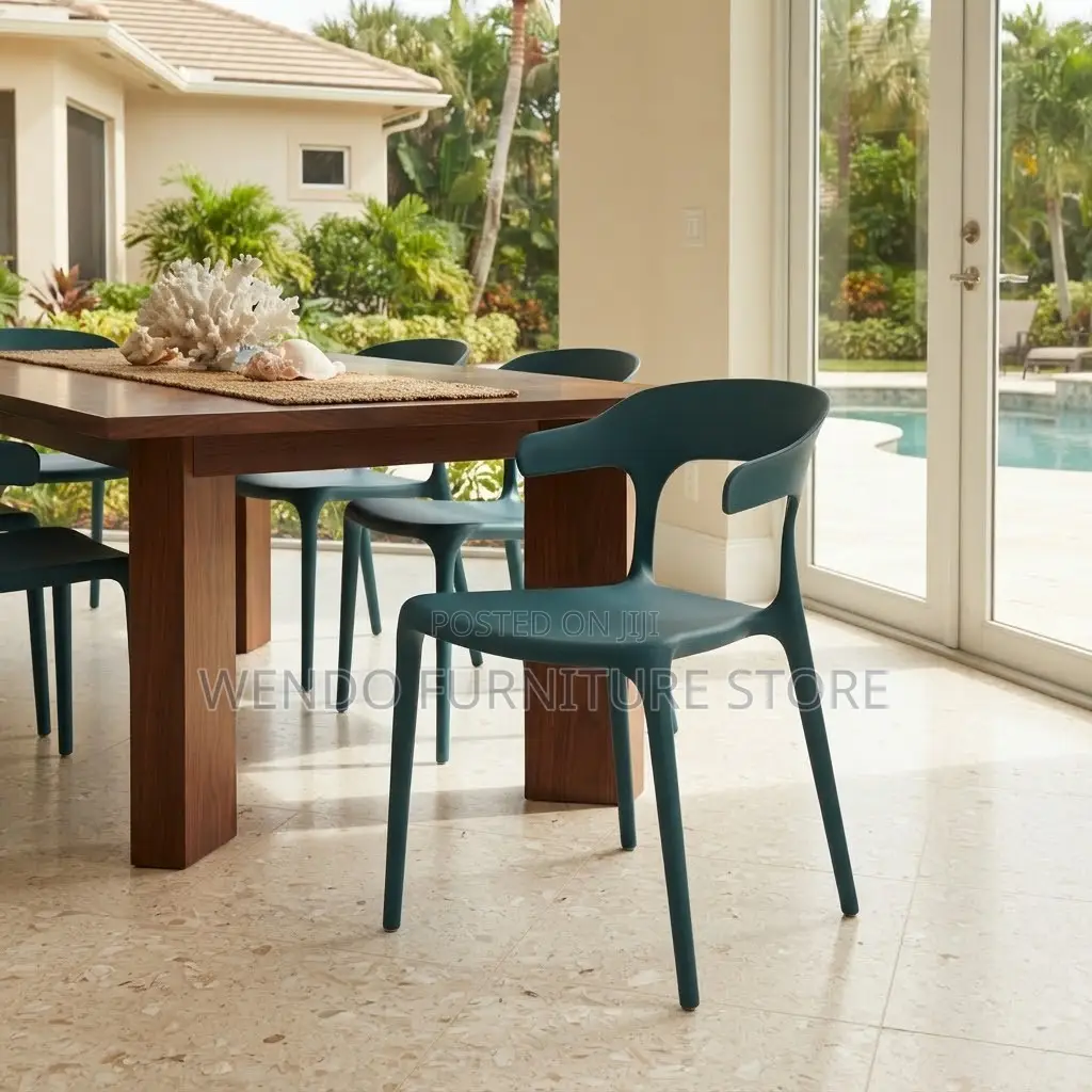 Dining Chairs; Plastic Ergonomic Stackable Home Chairs