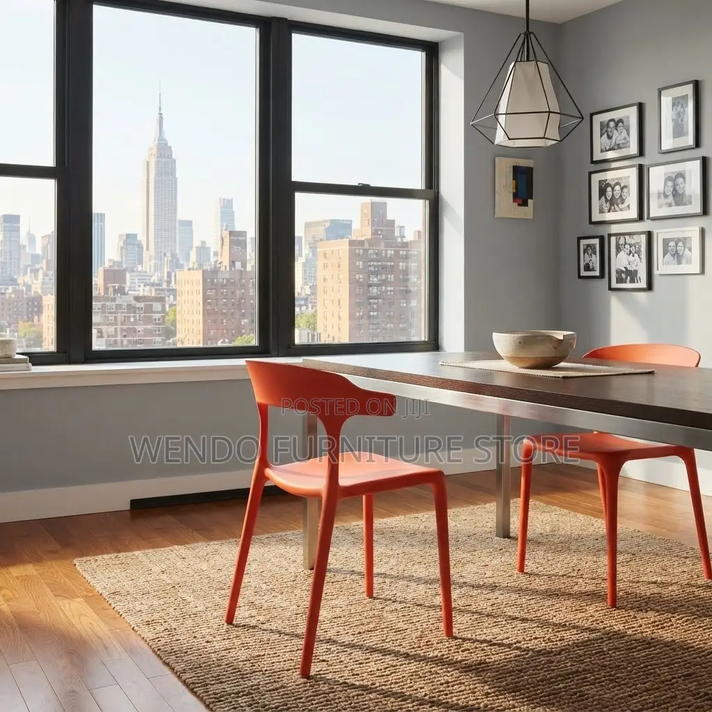 Dining Chairs; Plastic Ergonomic Stackable Home Chairs