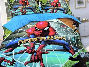 Kids 4×6 Cartoon Duvet With Matching Bedsheet, Pillow Cases - Gift