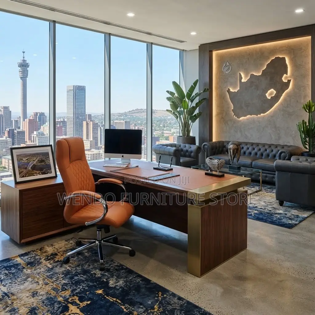 Office Chairs; Adjustable Brown Leather Swivel Office Chair