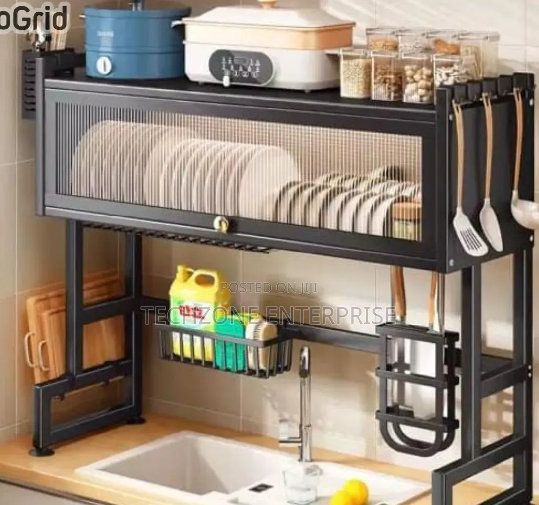 Over the Sink Single Layer  With Glass Acrylic Cover, Black ,,