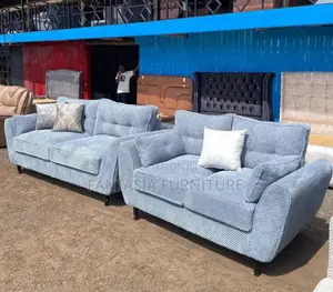 5 Seater Light Blue Sofa Set: Pay on Delivery