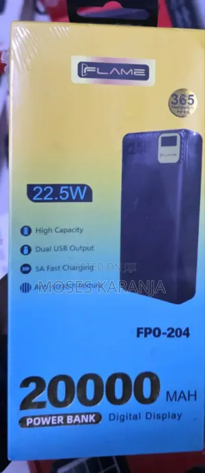 FLAME FPQ-204 20000mAh Dual USB Fast-Charge Power Bank