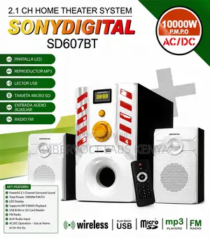 Sonydigital SD607BT 2.1CH Home Theater System 10000W PMPO