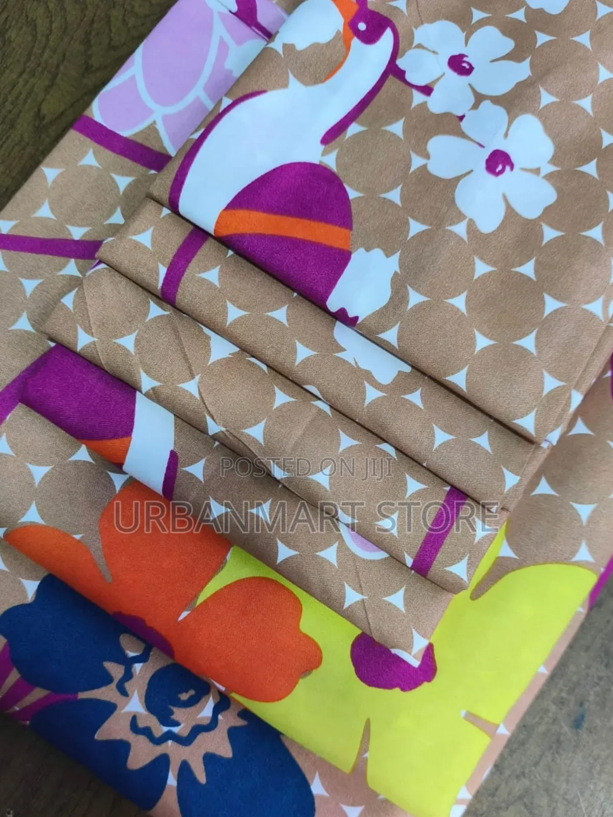 Soft Cotton Flat Bedsheets 7×8/6×6 With 4 Pillow Cases