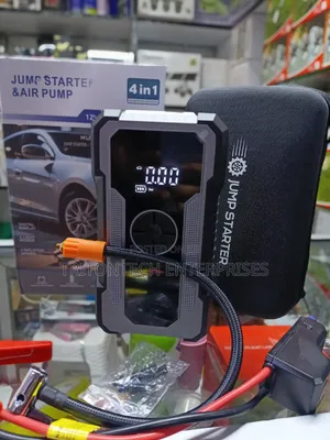 Multifunctional 4-in-1 Portable Car Jump Starter and Air Compressor.