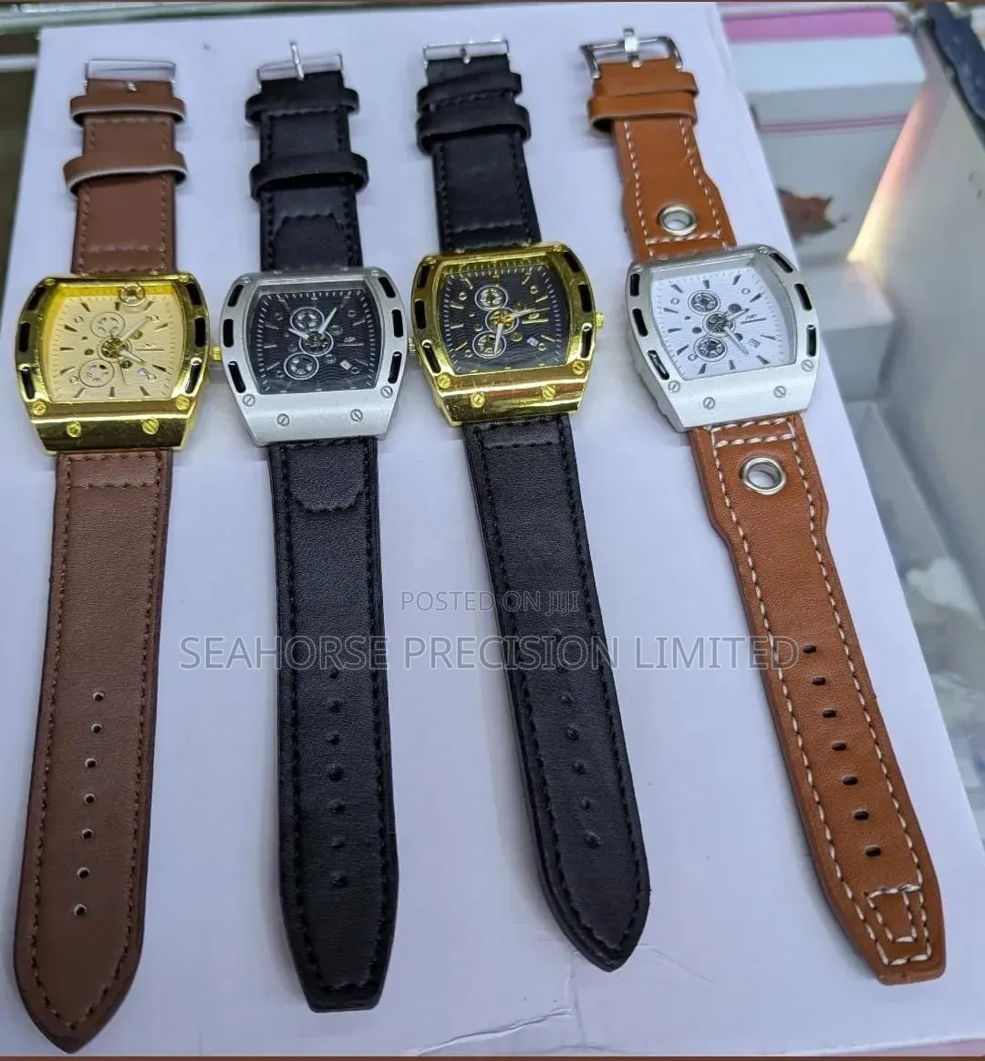 Men's Stylish Leather Strap Watches