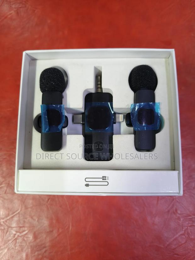 K15 3-in-1 Wireless Lavalier Mic – Type-C, Lightning & AUX