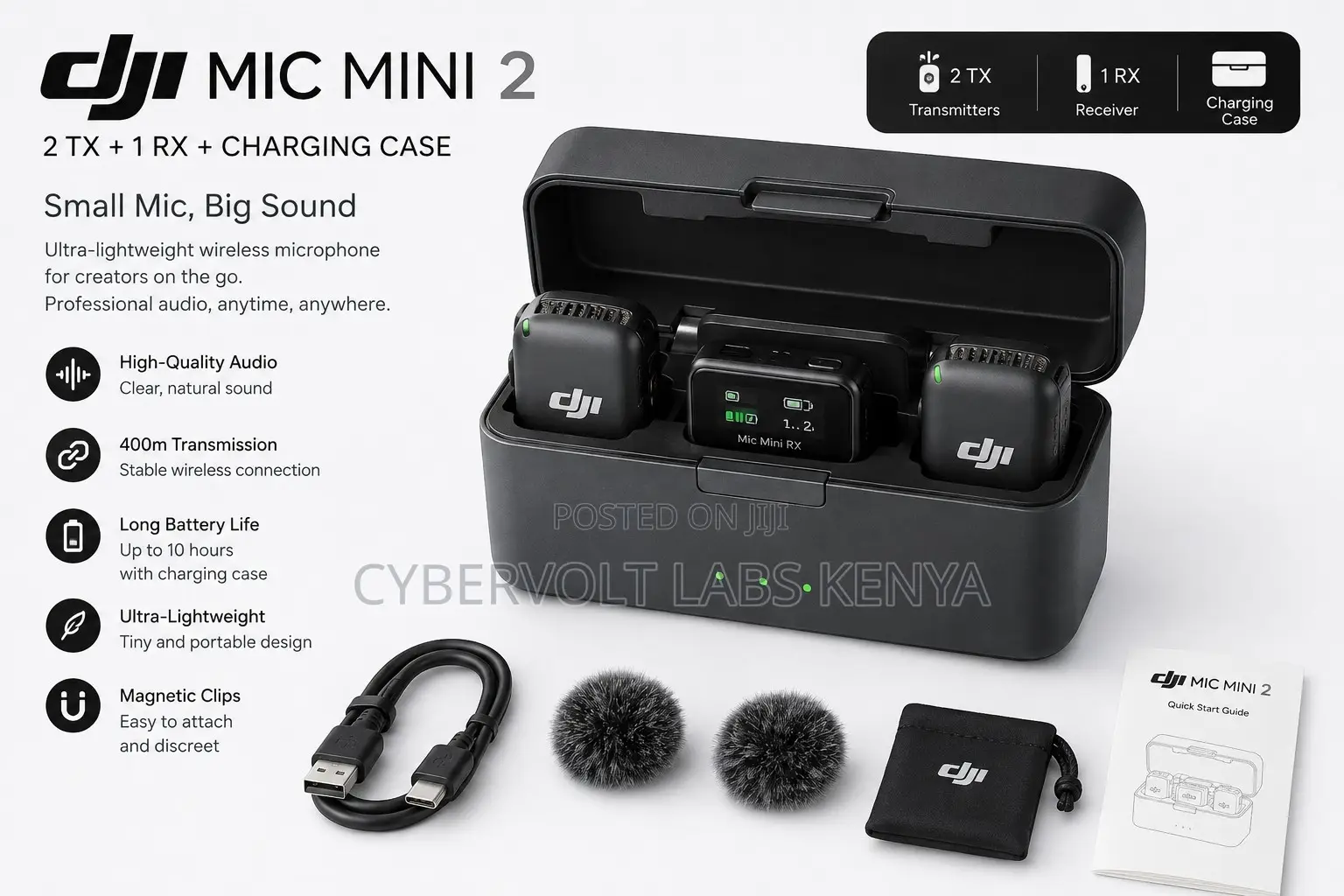 DJI Mic Mini 2 Wireless Microphone System for Phone Camera